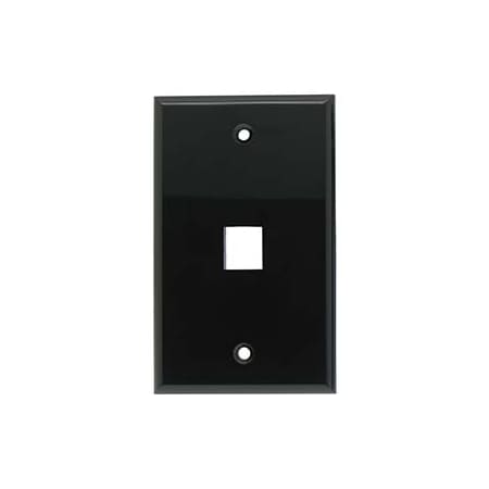 Bestlink Netware Smooth Face Keystone Wallplate- 1Port- Black 101831BK